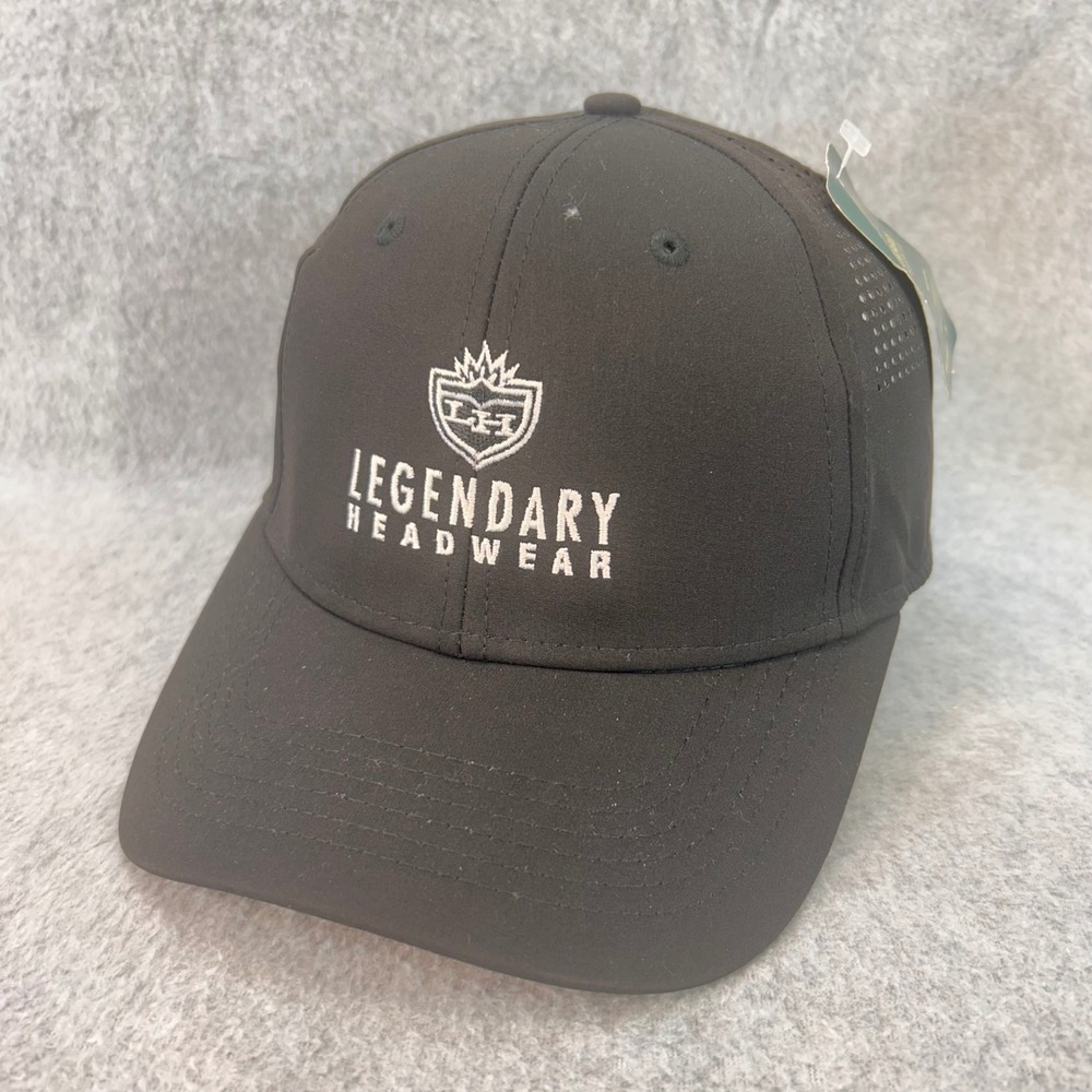 Logo Mens Black Legendary Headwear Baseball Cap Perforated‎ S400 OSFM
